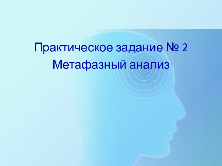 Практическое задание № 2 Метафазный анализ