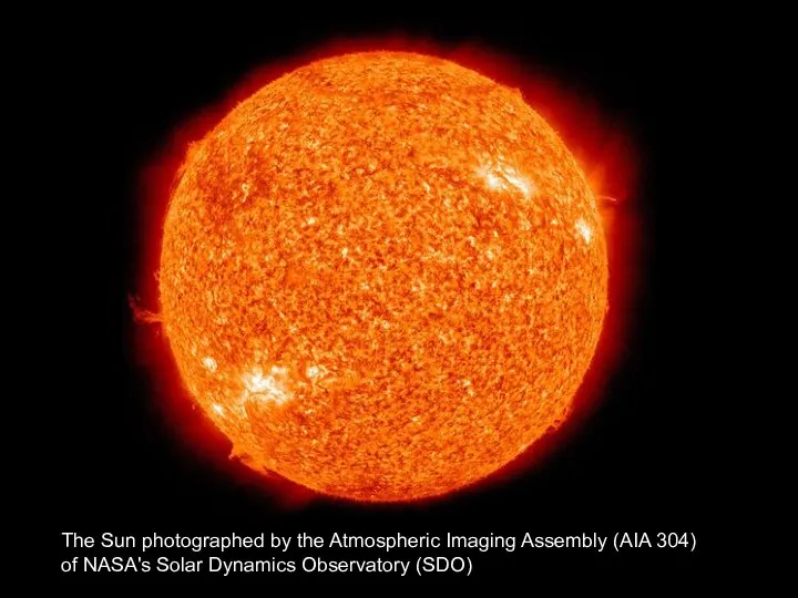The Sun photographed by the Atmospheric Imaging Assembly (AIA 304) of NASA's Solar Dynamics Observatory (SDO)