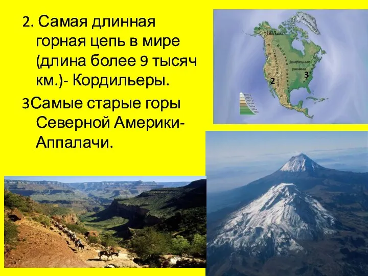2. Самая длинная горная цепь в мире (длина более 9 тысяч км.)-
