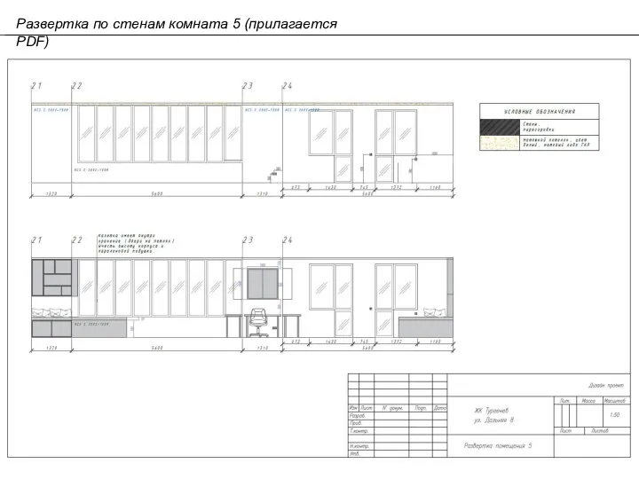 Развертка по стенам комната 5 (прилагается PDF)