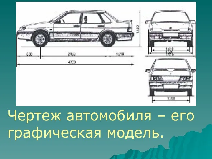 Чертеж автомобиля – его графическая модель.