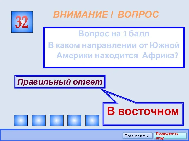 ВНИМАНИЕ ! ВОПРОС Вопрос на 1 балл В каком направлении от Южной