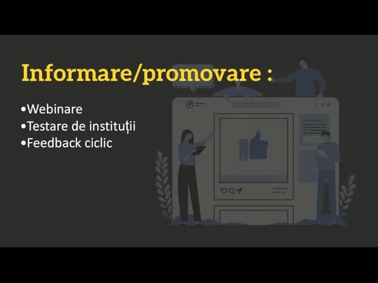 •Webinare •Testare de instituții •Feedback ciclic