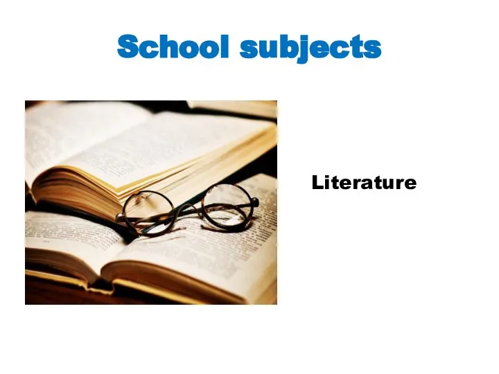 School subjects Literature