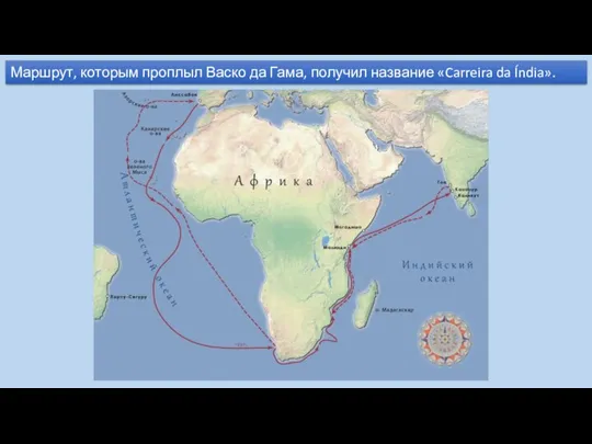 Маршрут, которым проплыл Васко да Гама, получил название «Carreira da Índia».