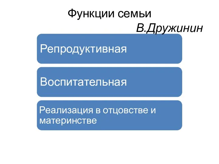 Функции семьи В.Дружинин