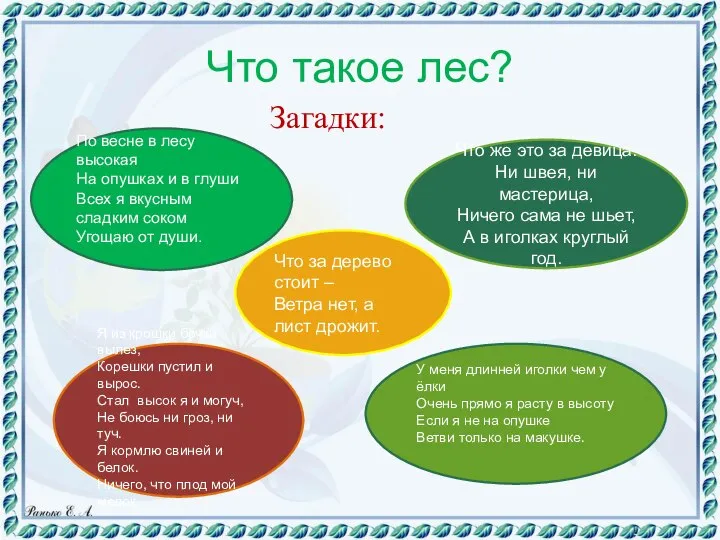 Что такое лес? По весне в лесу высокая На опушках и в