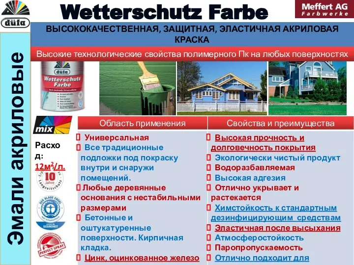 Wetterschutz Farbe Эмали акриловые