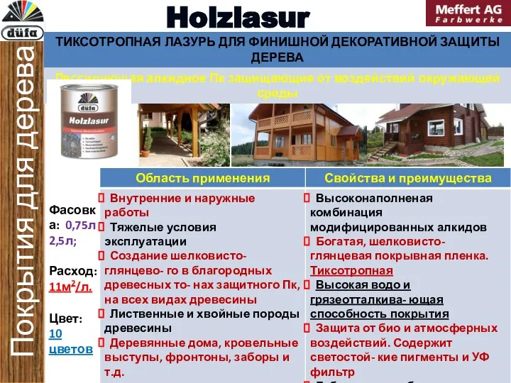 Покрытия для дерева Holzlasur