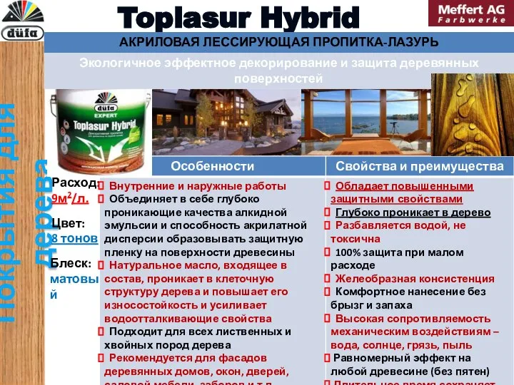 Покрытия для дерева Toplasur Hybrid