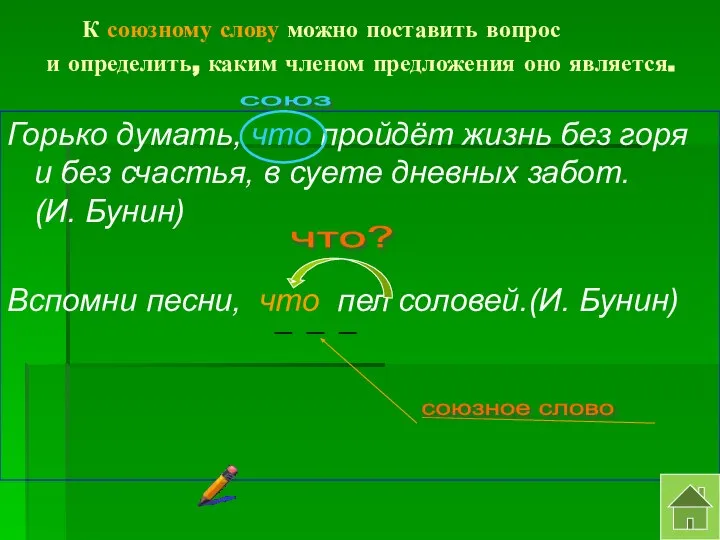 К союзному слову можно поставить вопрос и определить, каким членом предложения оно