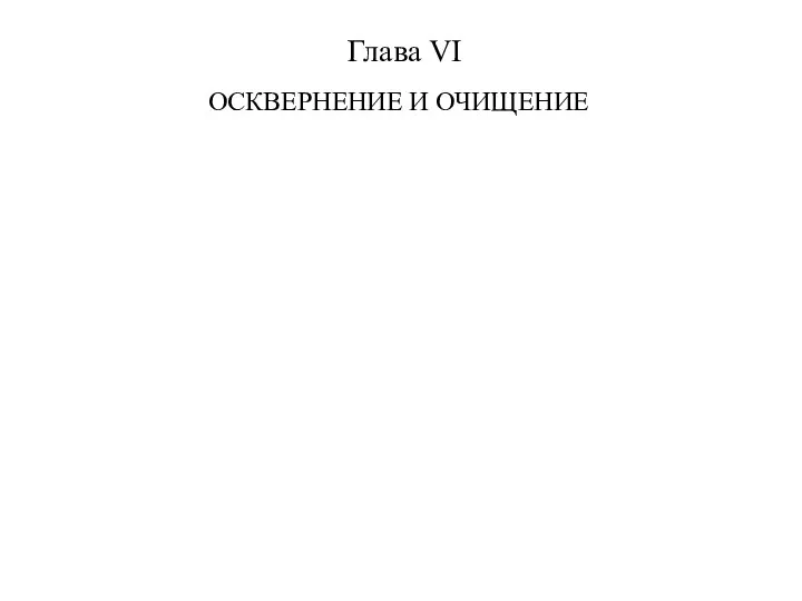 Глава VI ОСКВЕРНЕНИЕ И ОЧИЩЕНИЕ