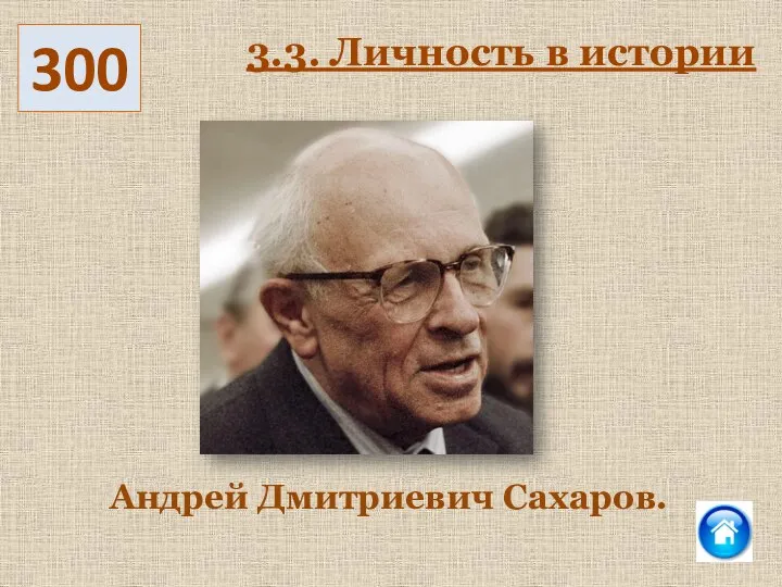 300 3.3. Личность в истории Андрей Дмитриевич Сахаров.