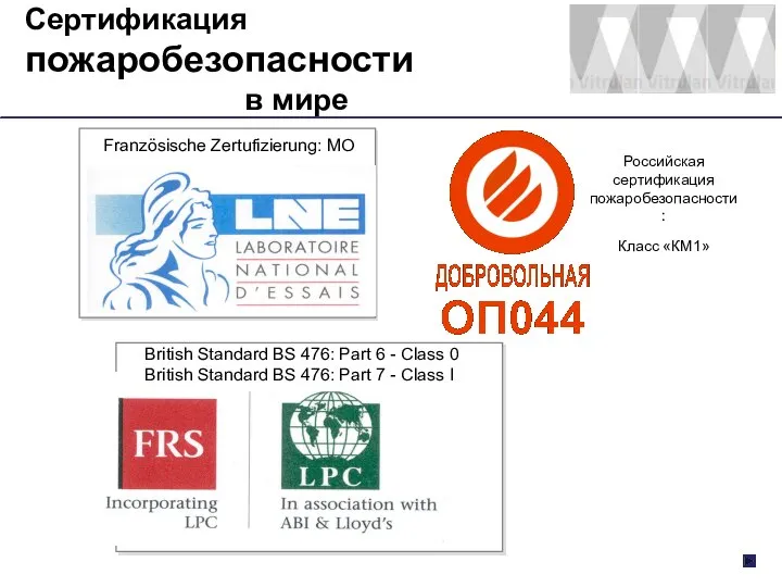 Сертификация пожаробезопасности в мире Российская сертификация пожаробезопасности: Класс «КМ1»