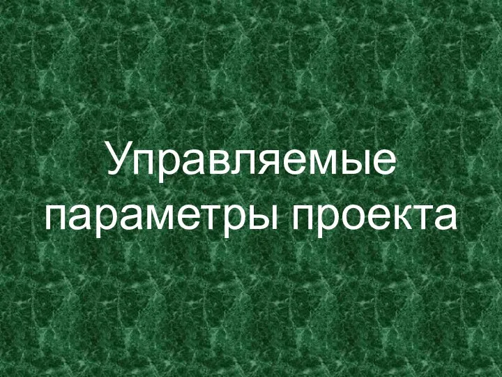 Управляемые параметры проекта