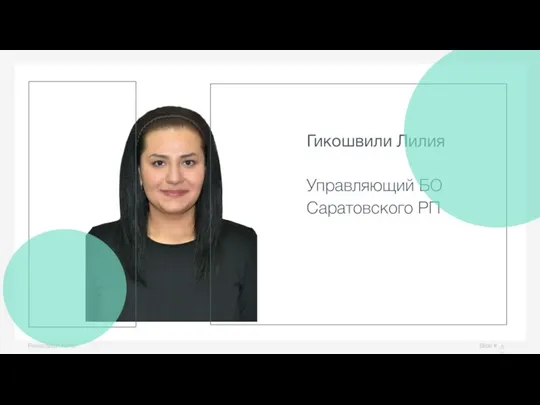 Slide # Presentation name Гикошвили Лилия Управляющий БО Саратовского РП