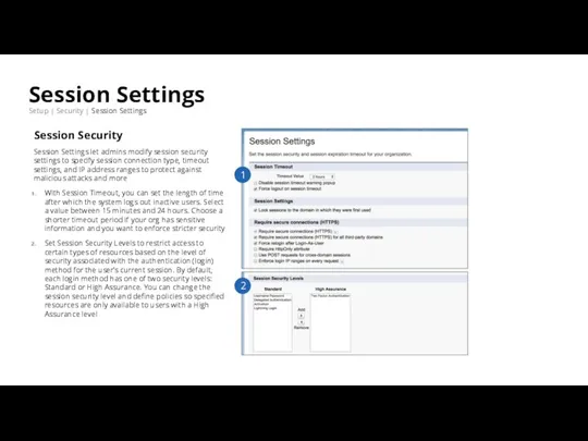 Session Settings Setup | Security | Session Settings Session Security Session Settings