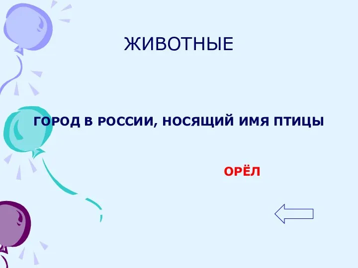 ЖИВОТНЫЕ ГОРОД В РОССИИ, НОСЯЩИЙ ИМЯ ПТИЦЫ ОРЁЛ