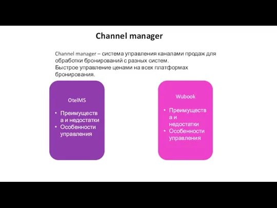 Channel manager – система управления каналами продаж для обработки бронирований с разных