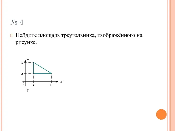 № 4 Найдите площадь треугольника, изображённого на рисунке.