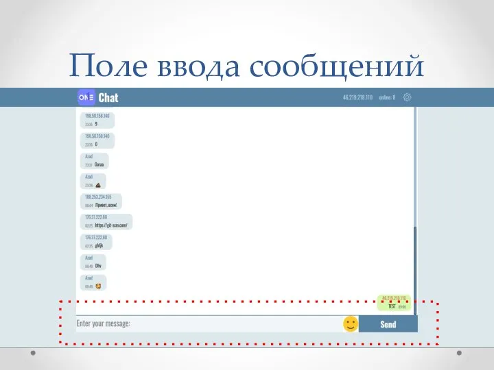 Поле ввода сообщений