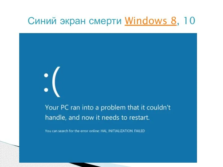 Синий экран смерти Windows 8, 10