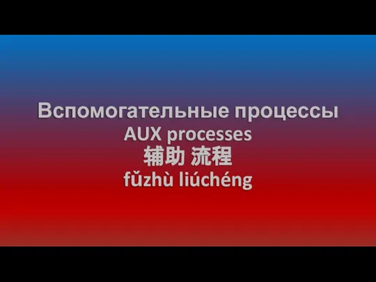 Вспомогательные процессы AUX processes 辅助 流程 fǔzhù liúchéng