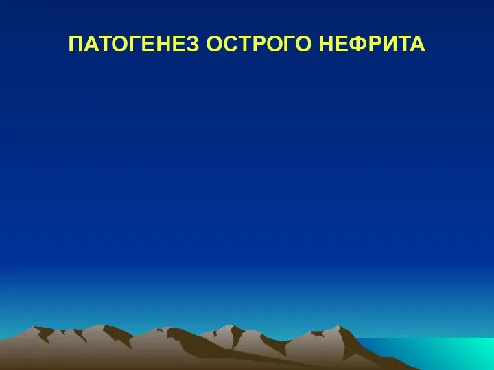 ПАТОГЕНЕЗ ОСТРОГО НЕФРИТА