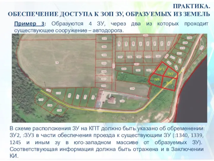 ПРАКТИКА. ОБЕСПЕЧЕНИЕ ДОСТУПА К ЗОП ЗУ, ОБРАЗУЕМЫХ ИЗ ЗЕМЕЛЬ Пример 3: Образуются