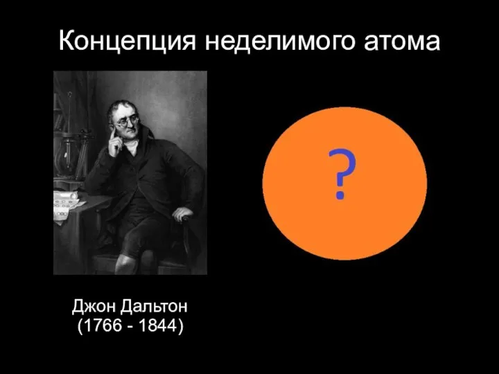 Концепция неделимого атома Джон Дальтон (1766 - 1844)