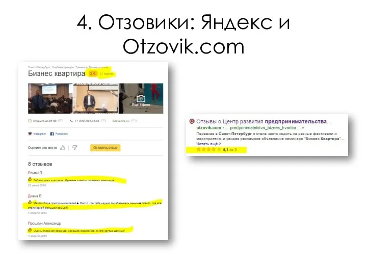 4. Отзовики: Яндекс и Otzovik.com