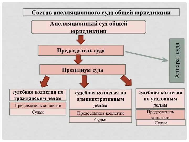 Апелляционный суд общей юрисдикции Председатель суда Президиум суда Состав апелляционного суда общей