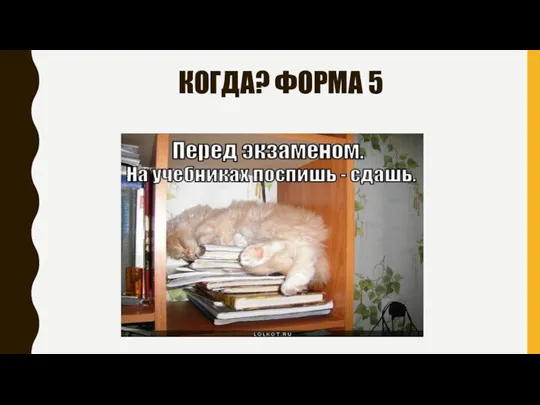 КОГДА? ФОРМА 5