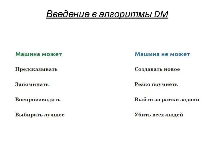 Введение в алгоритмы DM