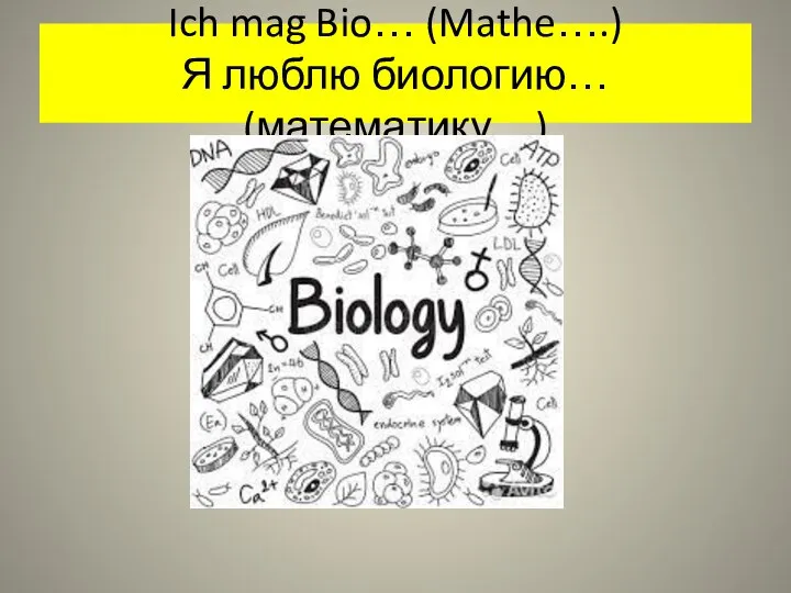 Ich mag Bio… (Mathe….) Я люблю биологию… (математику…)
