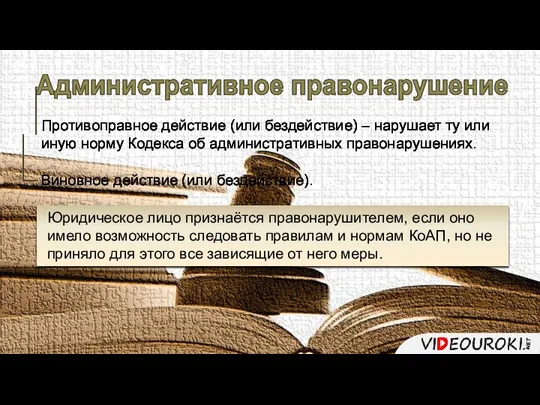 Административное правонарушение Противоправное действие (или бездействие) – нарушает ту или иную норму