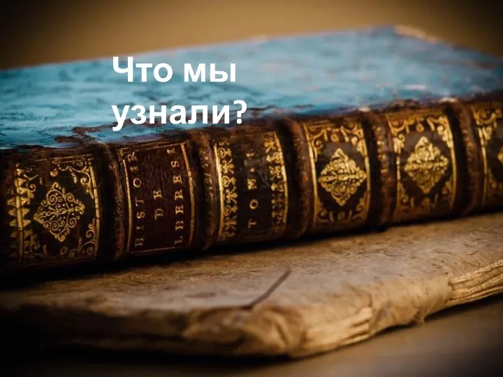 Что мы узнали?