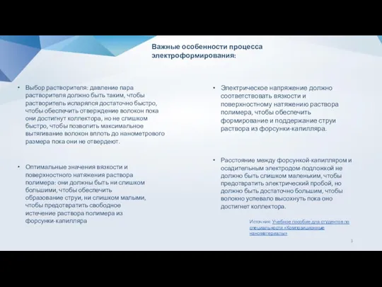 Выбор растворителя: давление пара растворителя должно быть таким, чтобы растворитель испарялся достаточно