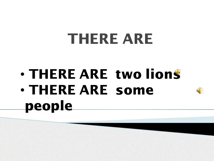 THERE ARE THERE ARE two lions THERE ARE some people