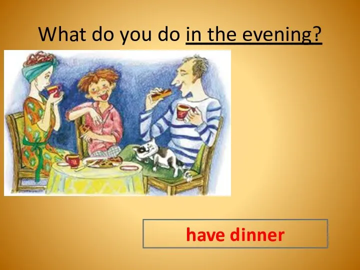 What do you do in the evening? have dinner