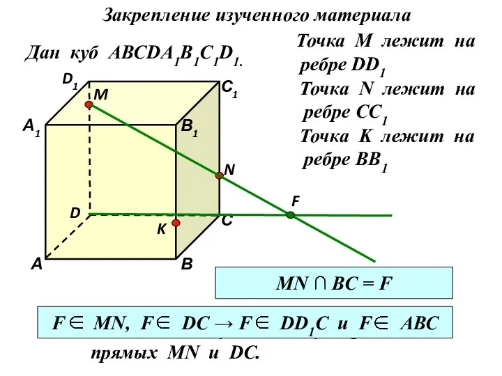 Дан куб АВСDA1B1C1D1. D1 D С1 С В1 В А1 А M