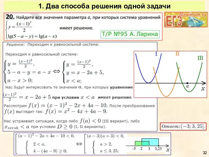 1. Два способа решения одной задачи