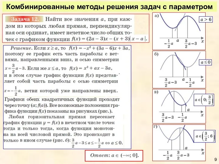 Комбинированные методы решения задач с параметром