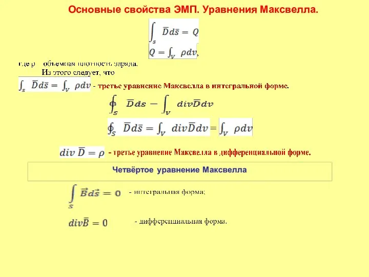 Основные свойства ЭМП. Уравнения Максвелла.