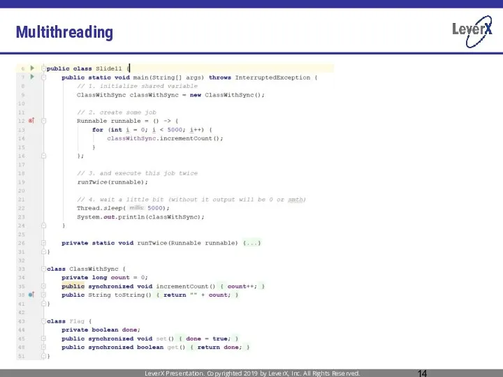 Multithreading LeverX Presentation. Copyrighted 2019 by LeverX, Inc. All Rights Reserved.