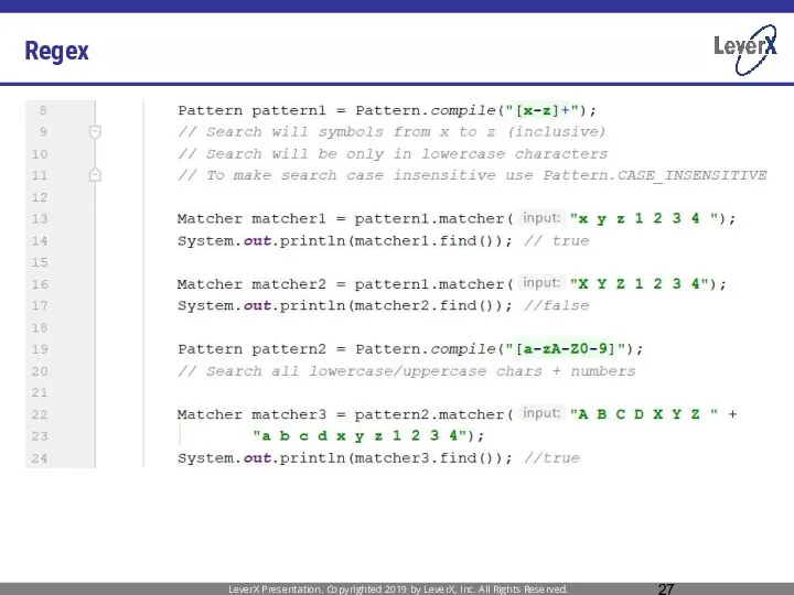 Regex LeverX Presentation. Copyrighted 2019 by LeverX, Inc. All Rights Reserved.
