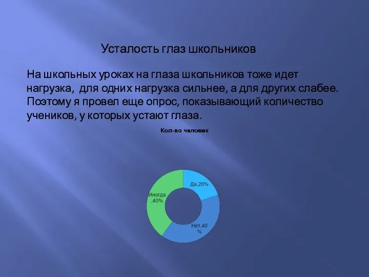 Усталость глаз школьников На школьных уроках на глаза школьников тоже идет нагрузка,