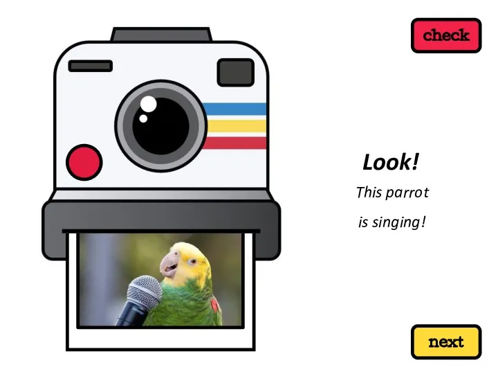 next check This parrot is singing! Look!