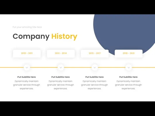 Company History Put your amazing title here 2010 - 2011 2012 -