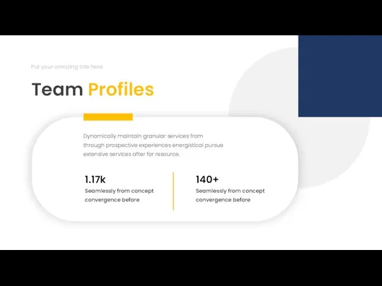 Team Profiles Put your amazing title here Dynamically maintain granular services from